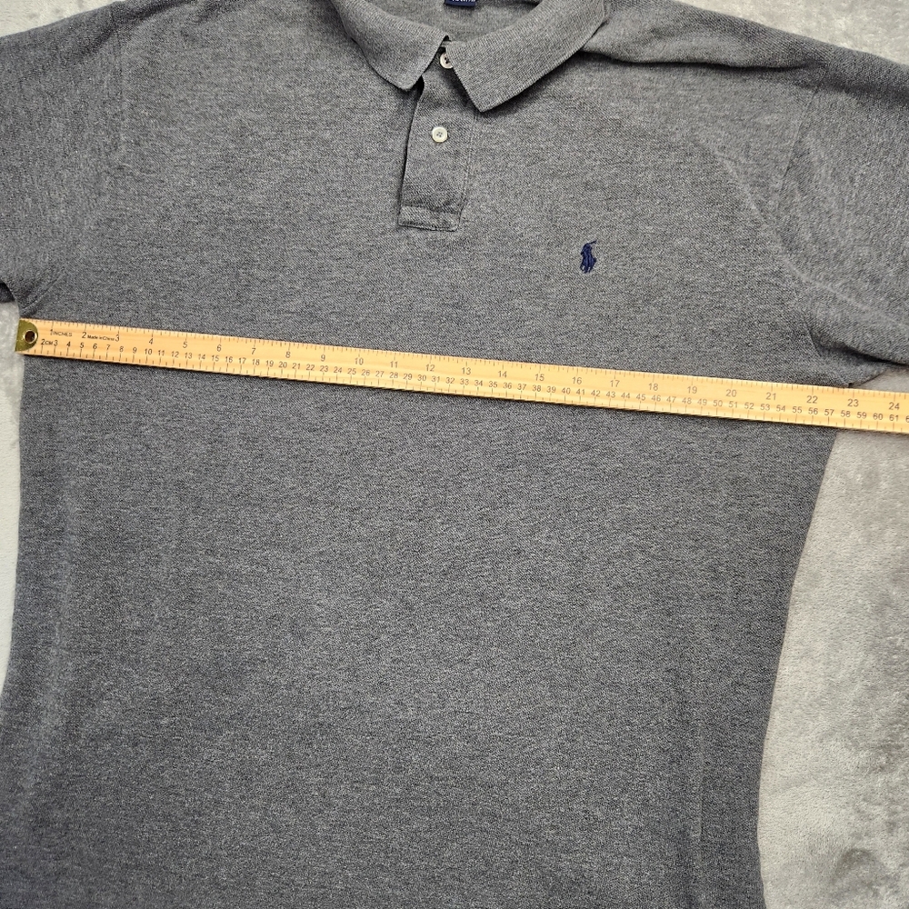 Polo Ralph Lauren Polo Shirt Mens Large Collared Rib Knit Embroidered Logo Gray - Picture 4 of 6